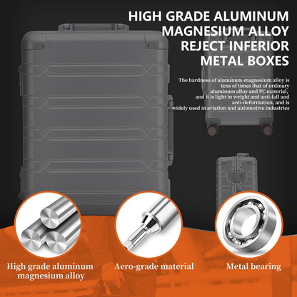 WEICHEN 29 Inch Aluminum Checked Luggage, Zipperless Checked Luggage, Large Aluminum Suitcase with 360 Spinner Wheels, All Aluminum Luggage 29 Inch, Heavy Duty Luggage, Metal Suitcase, Silver