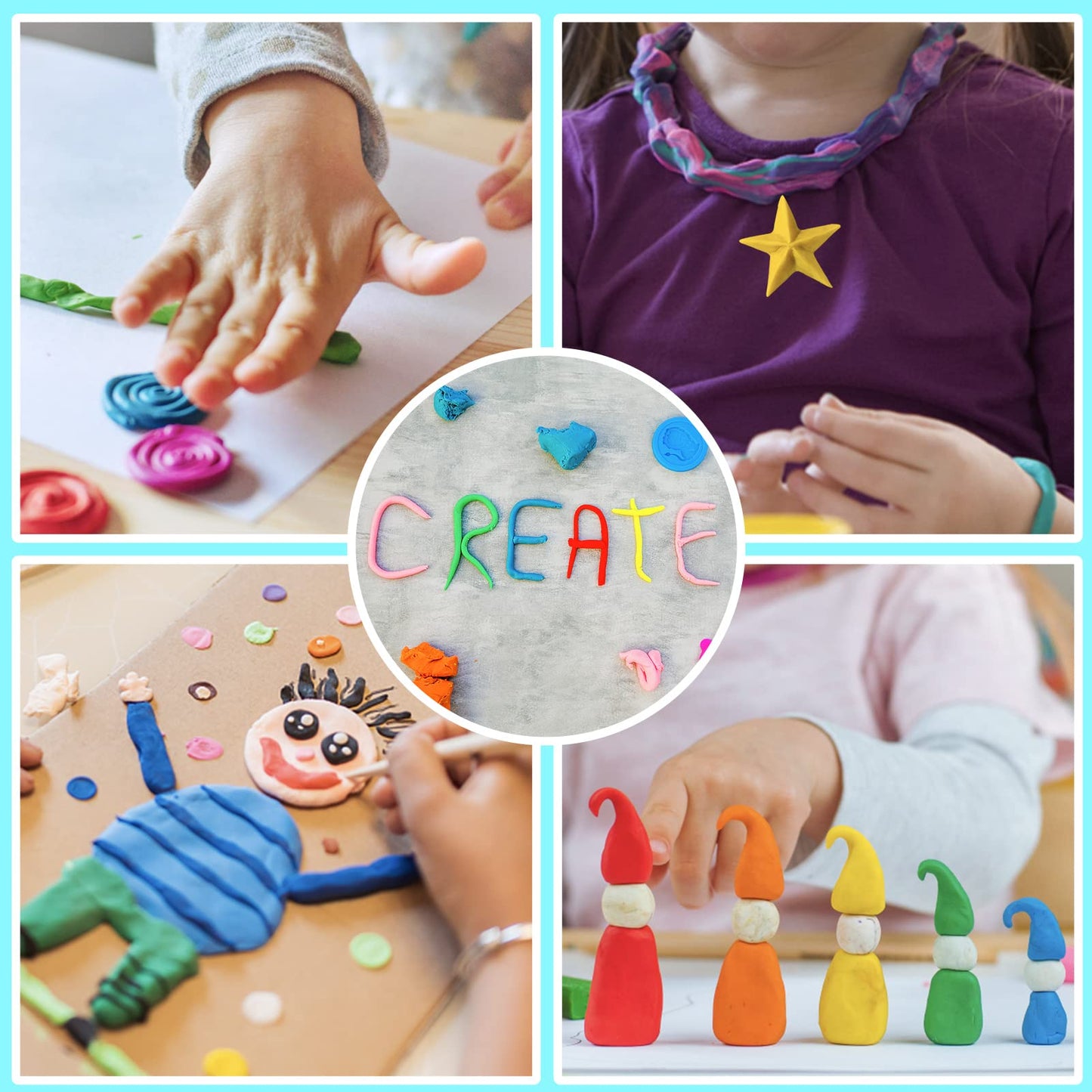 ESSENSON Air Dry Clay 125 Colors, Modeling Clay for Kids, DIY Molding Magic Clay, Gift for Kids