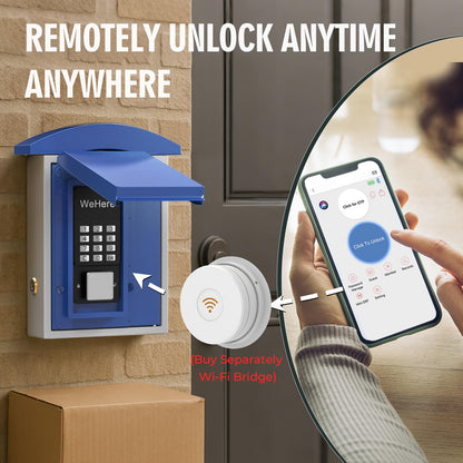 Key Lock Box Wall Mount with Key Drop Slot, Smart Digital Lockbox, OTP/APP Bluetooth/Wi-Fi/Fixed Code/Key Unlock, Key Safe Security Storage for House Outside, Realty Business, Apartment, Store