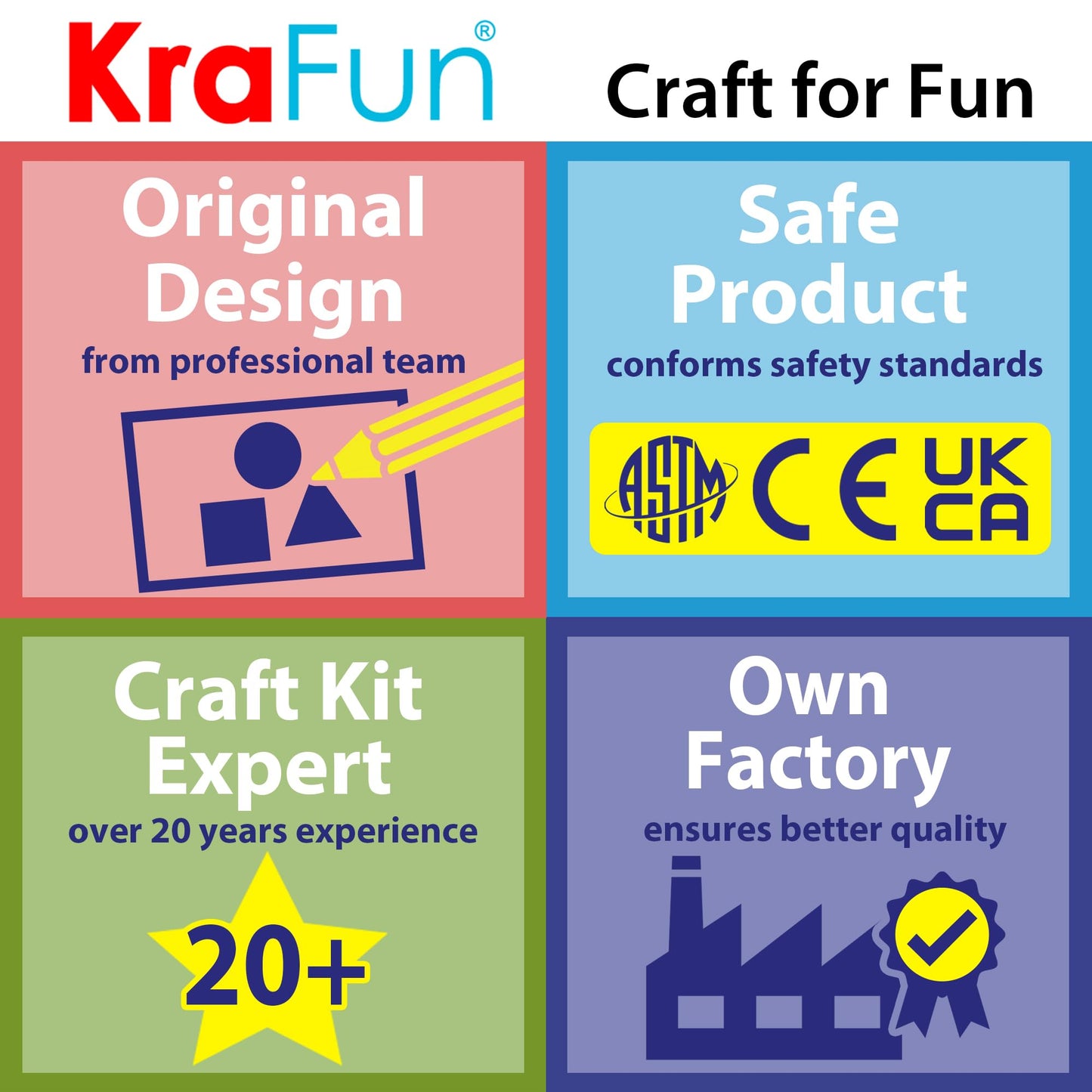 KRAFUN My First Sewing Animal for Kids, Beginner Art & Craft, 5 Easy Activities Stuffed Animal Dolls, Keyring Charms, Instructions & Felt Materials for Learn to Sew, Embroidery