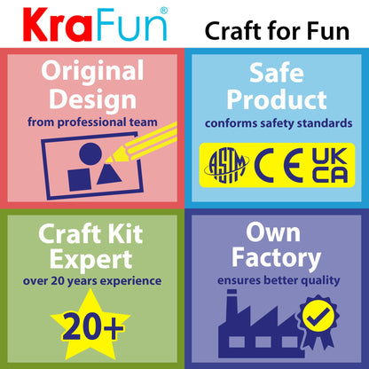 KRAFUN My First Embroidery Kit for Kids & Teens Age 8+, Beginner Hand Stitch Starter Set, 7 Pre-Printed Practice Cloths, DIY Tote Bag, Hoop & Tool Box, Arts & Crafts Gift for Girls