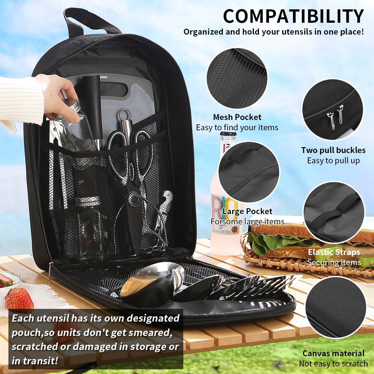 ReaNea Camping Essentials Accessories Camping Gear Must Haves, Cooking Utensils Set Rv Camping Kitchen Backpacking Supplies Camper Gadgets Outdoor Hiking Travel Picnic Gifts