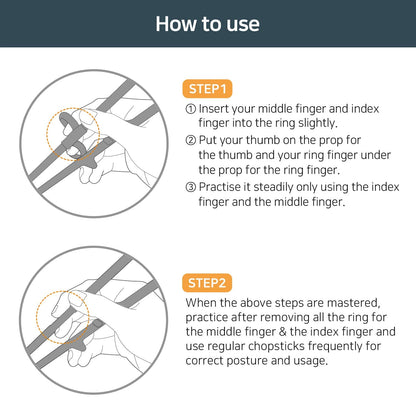 Edison Friends Training Chopsticks for Adults Right Handed, Beginner, Helper, Trainer, Easy, Practice For Noodle, Suhi (Made in Korea)
