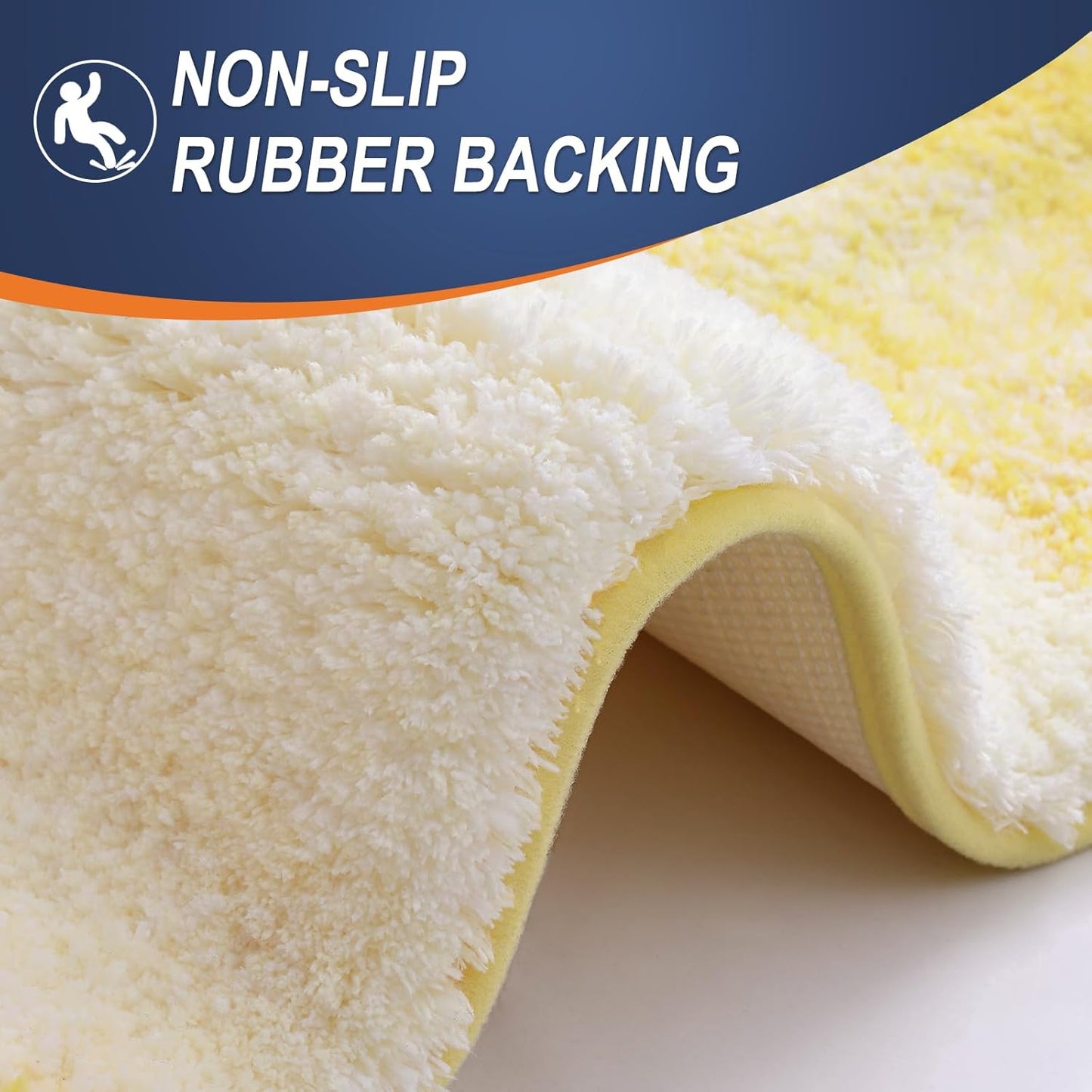 OLANLY Bathroom Rug Mat - Extra Soft Microfiber, Non-Slip Plush Shaggy Bath Carpet | 24x16, Yellow