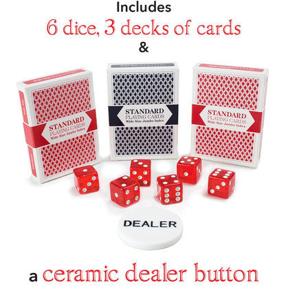 Brybelly Showdown Poker Chips Set - 1000 Heavyweight (13.5-Gram) Clay Composite Chips, 10 Acrylic Trays, and Clear Carrying Case - Professional Casino Supplies, Kits, Holders, & Storage Container