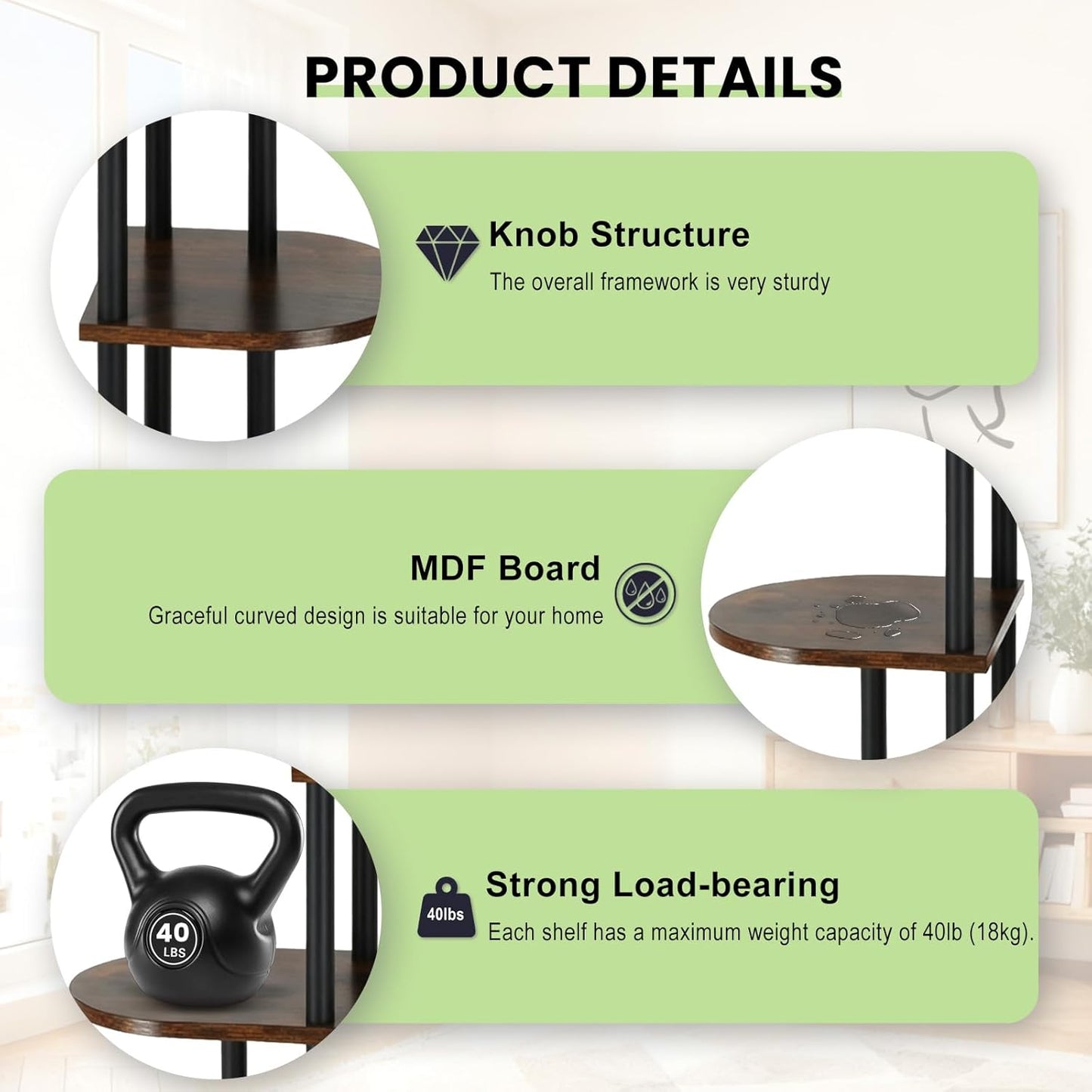 Korrie Home 5 6 Tiered Plant Stand Indoor, Tall Tier Potted Wooden Plant Shelf for Multiple Flower Plants, Multi Corner