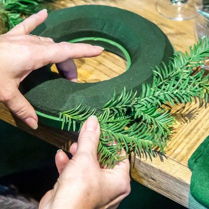 ZOFORTY 8PCS Floral Foam Rings 6 Inch Round Floral Wet Foam Ring Flower Arrangement Kit for Florist Wedding Foam Decoration, Green