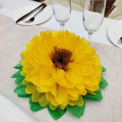 Tissue Paper Sunflowers Decorations for Wall, Birthday Party Backdrop, Home Decoration Pack of 6