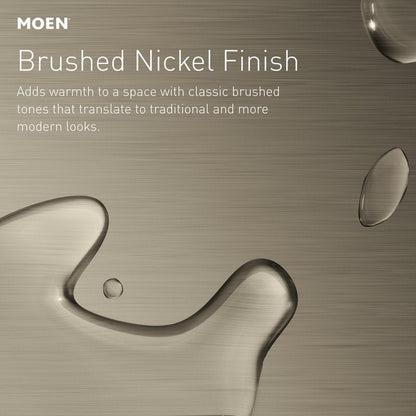 Moen Glyde Brushed Nickel Robe Hook, Wall Mounted Hanger for Bathroom Towel or Bath Robe, YB2303BN