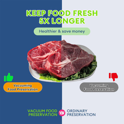 Food Saver Vacuum Sealer Machine, 75KPA Strong Suction for Dry/Wet Foods, Digital Countdown Timer, Compact Design with LED Lights, Includes 20 Vacuum Seal Bags, Ideal for Home Kitchen Use