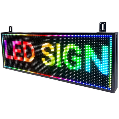 P10 Scrolling Led Sign Programmable Display Digital Sign Outdoor Message Board Led Open Signs For Business Custom Banner Word Light Advertising Wifi Control High Brightness Neon 39"X14"