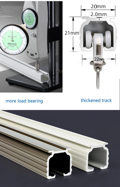Ceiling Curtain Track Set,Room Divider Track, Shower Curtain Track Set with Hooks and All Accessories for Living Room, Bed Room, Closet and Sliding Door (champagne, For Spaces 18ft - 24ft Wide)