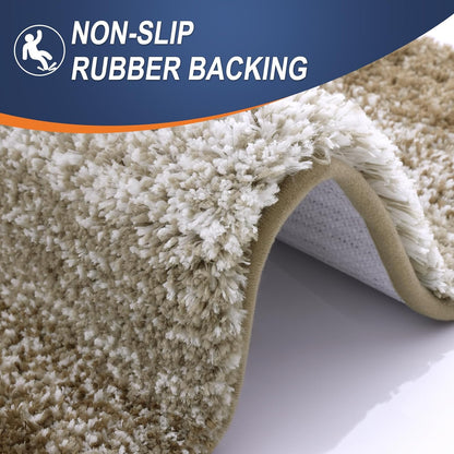 OLANLY Bathroom Runner Rug - Extra Soft Microfiber Mat | Quick-Dry, Washable 47x20 Coffee Color