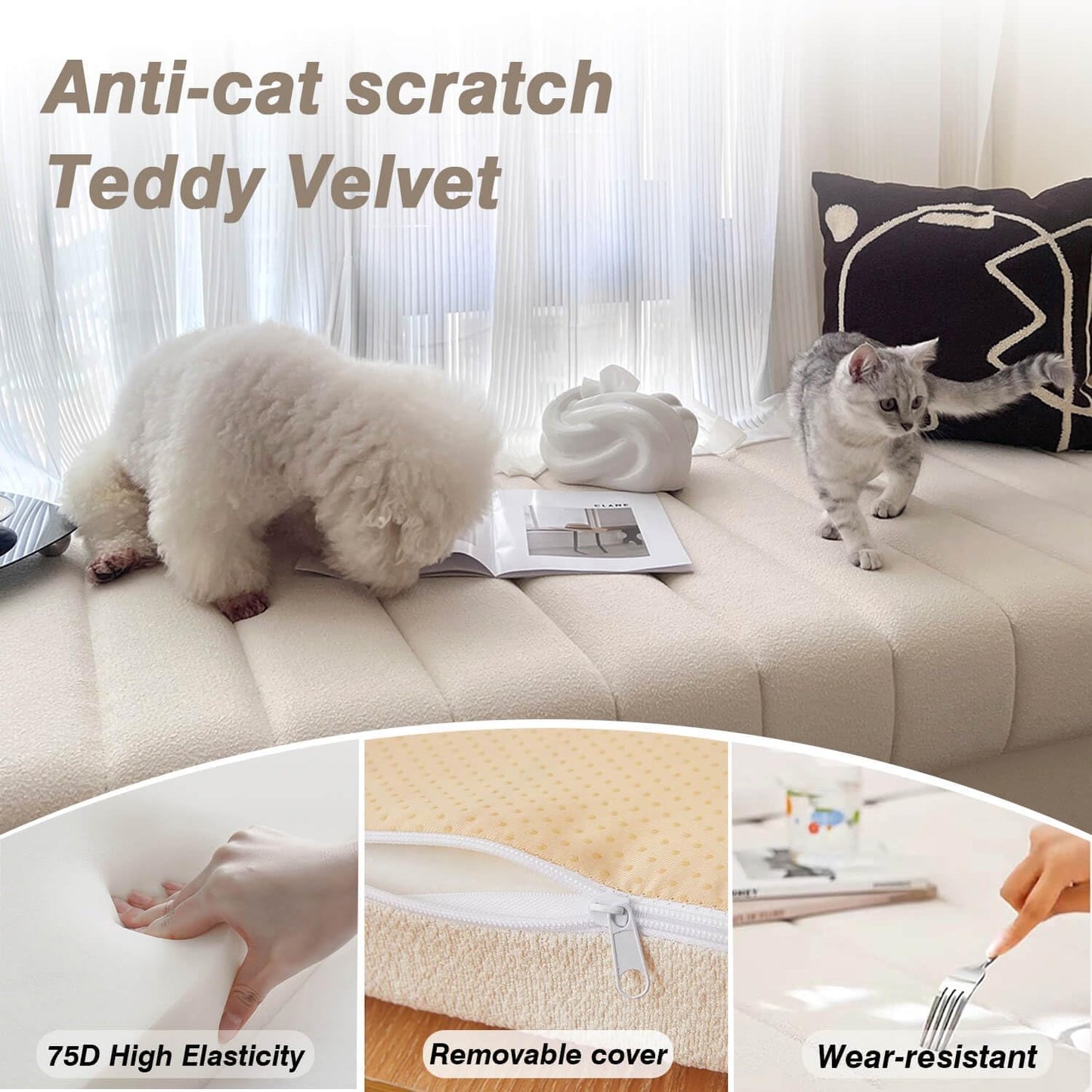 Custom Window Seat Cushions Indoor, Circle Fleece Bay Window Cushion, Waterproof Anti-cat Scratch Custom Bench Cushions