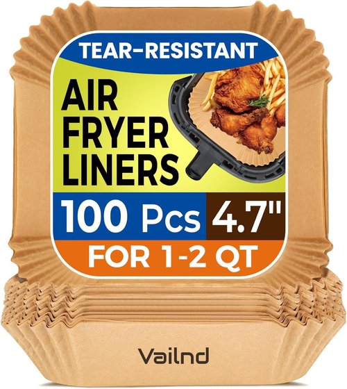 COSORI Disposable Air Fryer Liners - 100PCS Parchment Paper for 2 QT Mini Air Fryer | 4.7 Inch Square Sheets