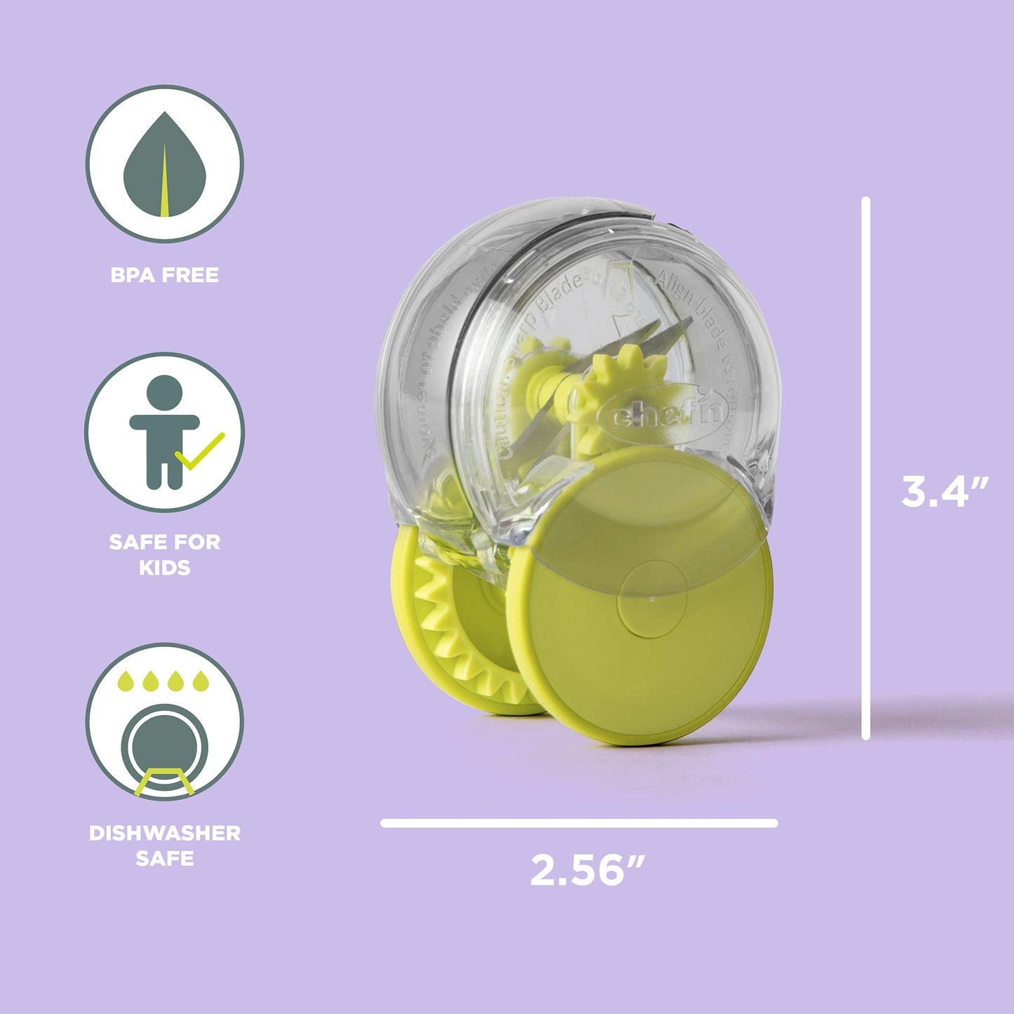 Chef’n GarlicZoom Garlic Chopper, Handheld Garlic Mincer with Rolling Action, Easy to Use and Clean, Compact Size for Quick Prep, Dishwasher Safe