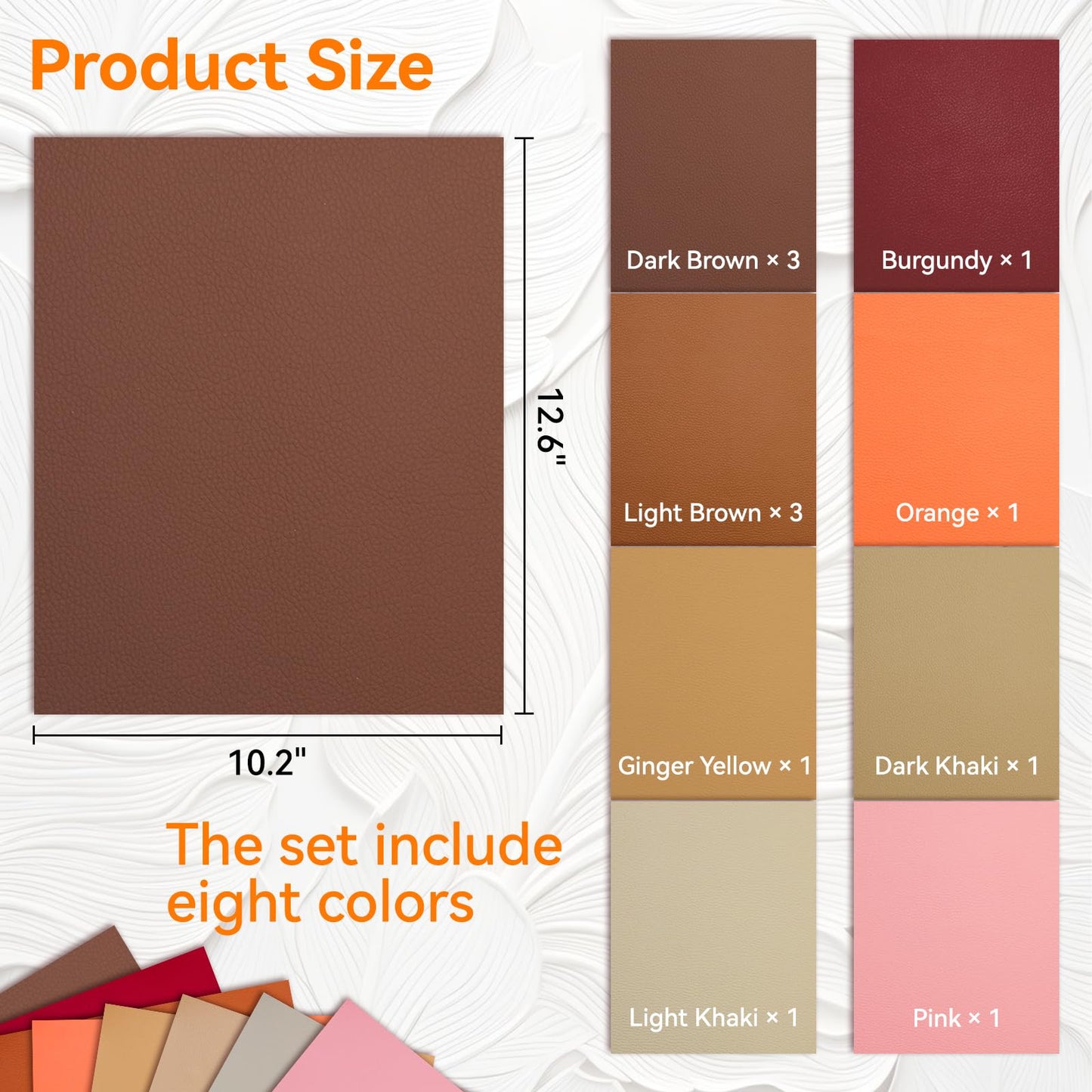VMYTH 12 Pcs Leather Blanks for Laser Engraving with Adhesive, 12.6x10.2 Faux Leather Sheets for Hat Patches, 3 Dark & 3 Light Brown + 6 Mix Colors, Laserable Leatherette for DIY