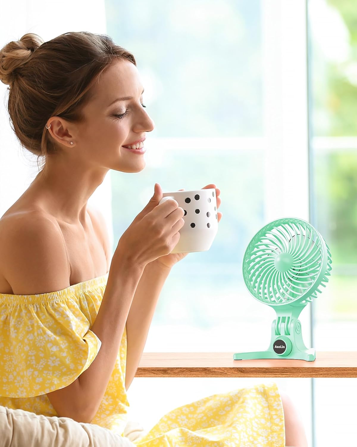 USB Tabletop Fan, Portable Desktop Mini Fan, Multi-Speed Shift Personal Fan for Office, Adjustable Angle High Wind Power