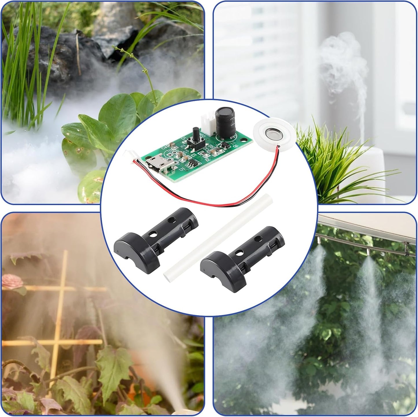 8 Pcs Atomization Disc, DC 5V USB Humidifieration Mist Maker, Atomization Module with Timing Switch for DIY Home