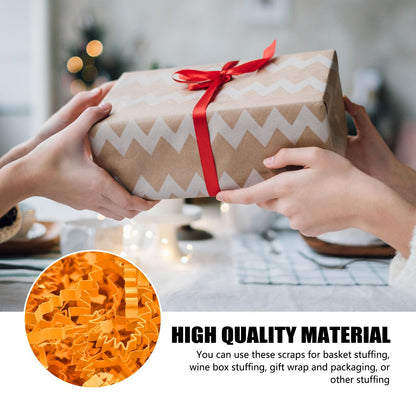 1 LB Fluorescent orange Crinkle Cut Paper Shred Filler Great for Gift Wrapping, Basket Filling, Birthday, Wedding, Halloween, Thanksgiving, Christmas Day, New Year Party Decorations Filling Supplies