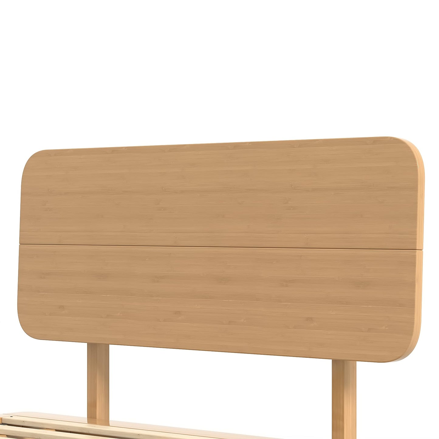 Bellemave Queen Size Bamboo Bed Frame with Headboard,Bamboo Floating Platform Bed Frame Queen Size with Charging Station and Wood Slats,Easy Assembly,Natural