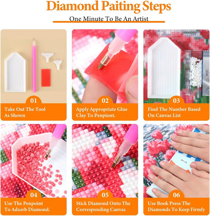 EIBEILI 4 Pack Diamond Art Kits for Adults - Mandala 5D Diamond Painting Kits for Beginner,DIY Gem Art Full Drill Diamond Dots Crystal Craft Kits for Gift Home Wall Decor 12x12inch