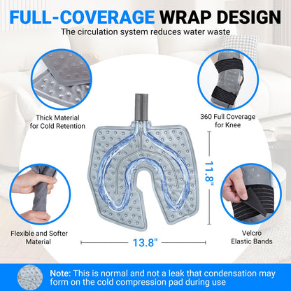 Ice Machine for Knee After Surgery - Programmable Timer Cold Therapy Machine, Portable, Quiet Pump, 12H Cooling, Knee Replacement Recovery System, Cryotherapy Pain Relief & Swelling, ACL Recovery