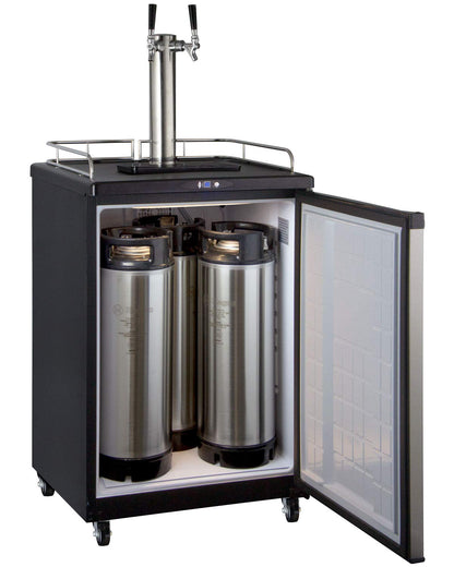 Kegco Keg Dispenser, 2 Faucet, Stainless Steel
