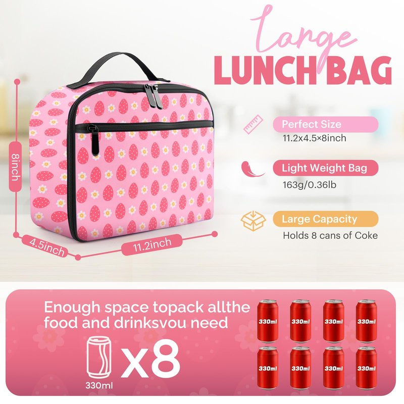 Lunch Box Kids, Insulated Lunch Bag for Women Men, Cooler Reusable Cute Lunch Containers for Boy & Girls, Adults Leak Proof Large Lunch Tote Bags for School, Work, Travel, Picnic Outdoor and Beach