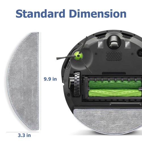 6 Pack Replacement Mop Pads for irobot Roomba Combo i5 & j5 Series i5+ j5+ Robot Vacuum Cleaner Mop Pads Combo Microfiber Cleaning Pads, Replacement Accessories