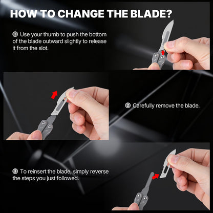 Tops Home Folding Scalpel Knife, Pocket Knife for Men, Utility Box Cutter, EDC Multitool with Bottle Opener, Pry Bar, Glass Breaker, Comes with 10 Replaceable #24 Scalpel Blades, Everyday Carry, Gift for Men, Him, Dad