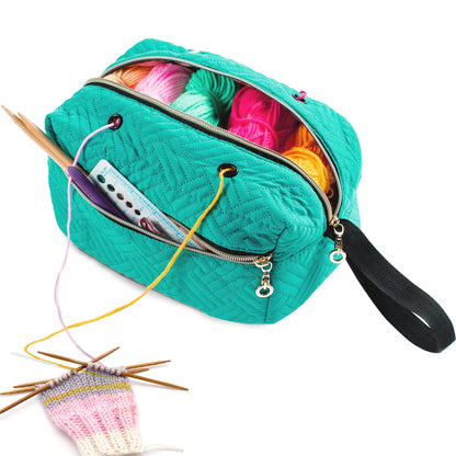MYBAGZING Small Crochet Bag Organizer - Knitting Bag - Yarn Storage Organizer - Yarn Bag for Crocheting - Yarn Holder for Crochet Accessories, Knitting Needles, Crochet Hooks, Knitting Gifts