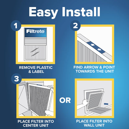 Filtrete 20x25x1 AC Furnace Air Filter, MERV 5, MPR 300, Capture Unwanted Particles, 3-Month Pleated 1-Inch Electrostatic Air Cleaning Filter, 6-Pack (Actual Size 19.69x24.69x0.81 in)