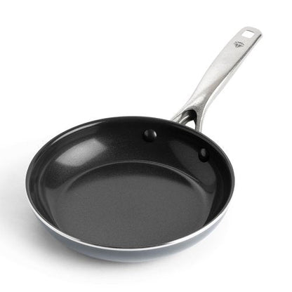 Blue Diamond 8" Nonstick Frying Pan Skillet, Ceramic Diamond Infused PFAS-Free, Dishwasher & Oven Safe, Stay Cool Handle, Durable Non Toxic Metal Utensil Safe, Egg & Omelet Pan, Gray