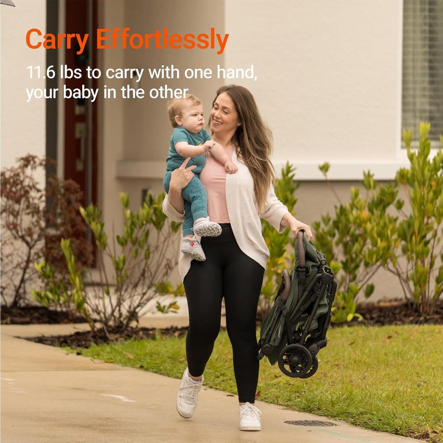 MAMAZING Ultra Air Lightweight Baby Travel Stroller with Carbon Fiber Frame, Compact & Airplane-Friendly, One-Handed Fold, 11.6 lbs, Perfect for Toddlers, Organizer & Cushion Included, Green