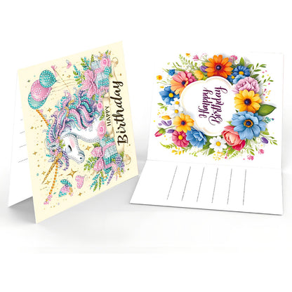 ACSAUMMY Diamond Painting Birthday Cards with Envelopes 6pcs Crown Diamond Art Greeting Cards Kits for Adults 5D Gem Arts Happy Birthday Greeting Cards DIY Arts Crafts For Family Friend Birthday Gifts