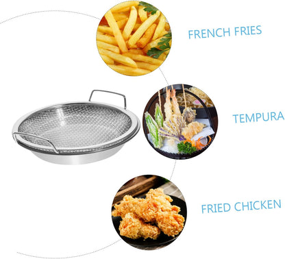 1 Set Mesh Drain Pan, Oil Draining Net, Egg Steamer Rack for Stovetop Barbecue Grill
