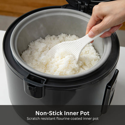 Tiger JNP-S18U-KY 10 Cup Capacity White Rice Cooker with Non-Stick Inner Pot, Retractable Power Cord, and Keep Warm up to 12 hours (Obsidian Black)
