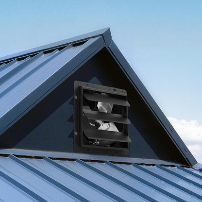 VEVOR 10 inch Exhaust Fan, Wall Mounted Attic Fan with Variable Speed, Temperature & Humidity Controller, 1000 CFM, Automatic Shutter