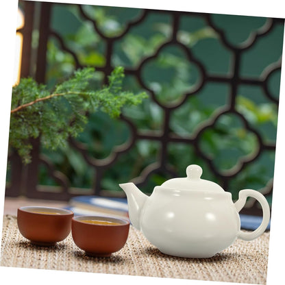 White Porcelain Tea Set, Compact Ceramic Teapot, Teaware, Turkish Teapot, Travel Vintage Tea Infuser