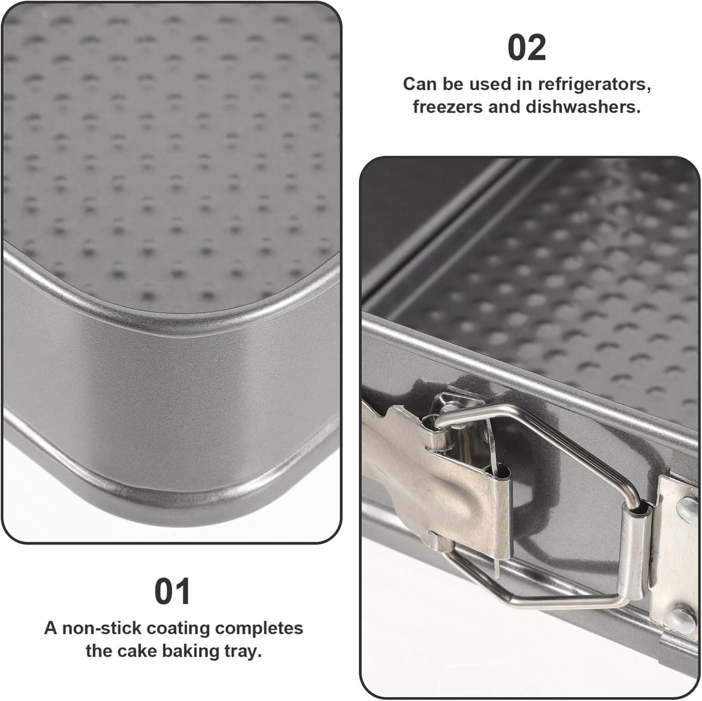 ULTNICE 3PC Non Stick Baking Pan Set, Deep Baking Pans for Cake, Loaf, Square, Muffin Molds Baking Supplies