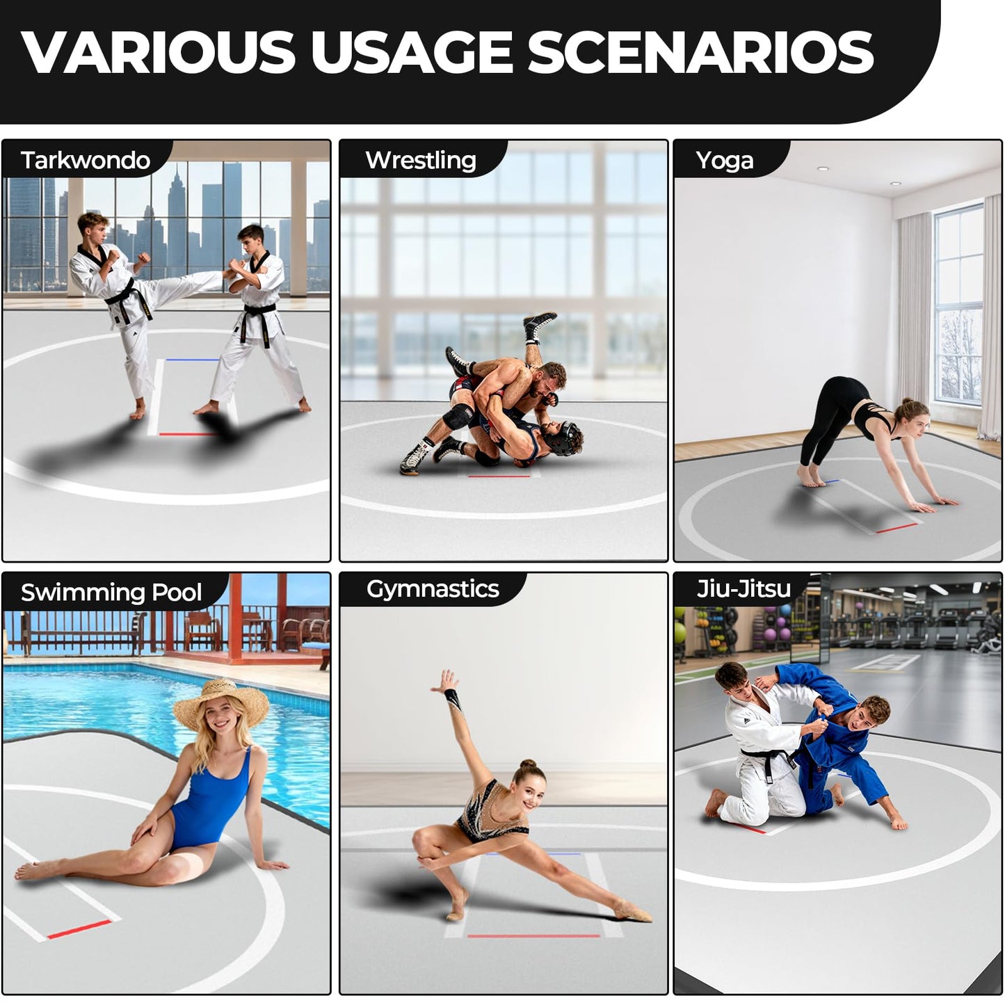 Olenyer 10x10FT Inflatable Wrestling Mat for Home