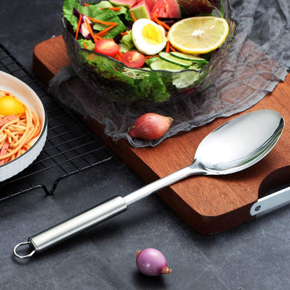 Berglander Solid Spoon, Stainless Steel Cooking Spoon, Basting Spoon, Non-Stick, Heat Resistant, Dishwasher Safe