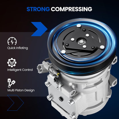 SYKRSS 78320 Air Conditioning A/C Compressor with Clutch Compatible with Toyota Corolla 1998-2002 1.8L L4 GAS
