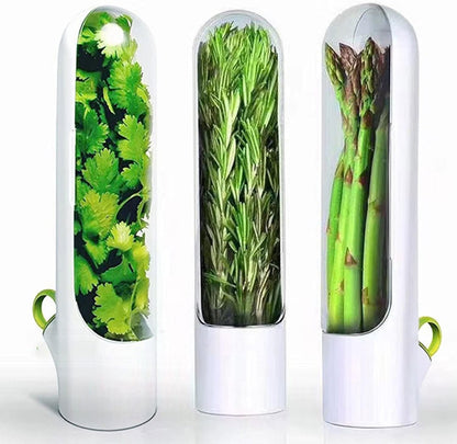 Herb Savor Pod, Clear Herb Storage Container - Lasting Refrigerator Fresh Herb Keeper for Produce