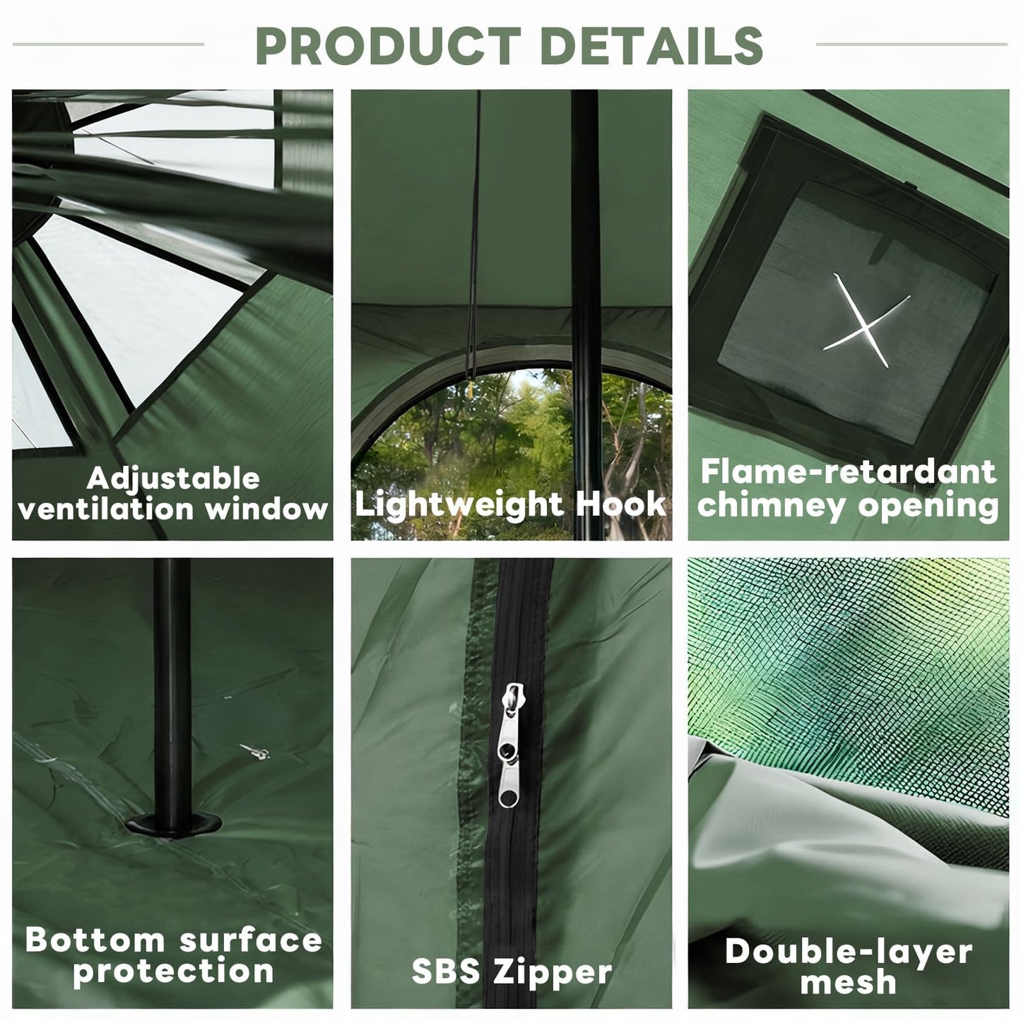 ShinHye 16.4ft Bell Tent for Glamping & Camping – Waterproof Canvas with Stove Jack, Removable Floor & 8 Mesh Windows (Fits 6-8 People)
