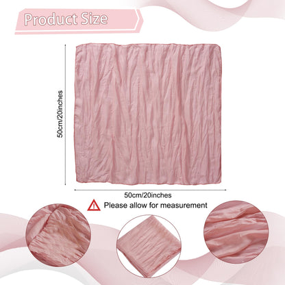 LZY 120 Pack Gauze Cheesecloth Napkins 20x20 Inch Dinner Cloth Napkins, Soft Boho Table Napkins Rustic Wrinkled Cheese Cloth Napkins Bulk for Wedding Party Baby Shower Event Decor (Dusty Pink)