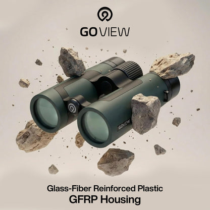 GOVIEW ZOOMR 10x42 Binoculars — Lightweight, Durbale Binoculars for Adults w/Smartphone Adapter GFRP Housing, Anti-Fog & Multi-Coated Lens — for Birdwatching, Wildlife, Boating, Oak Green