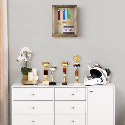 Love-KANKEI Shadow Box Frame 8x10 Shadow Box Display Case with Linen Back Memorabilia Awards Medals Photos Memory Box Gift Carbonized Black