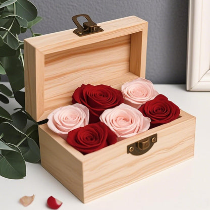 FUNSUEI 4 PCS 7.9 x 5.1 x 3.9 Inch Wooden Box with Hinged Lid, Unfinished Wood Box, Wooden Boxes for Crafts for Jewelry, DIY Craft, Storage, Gift